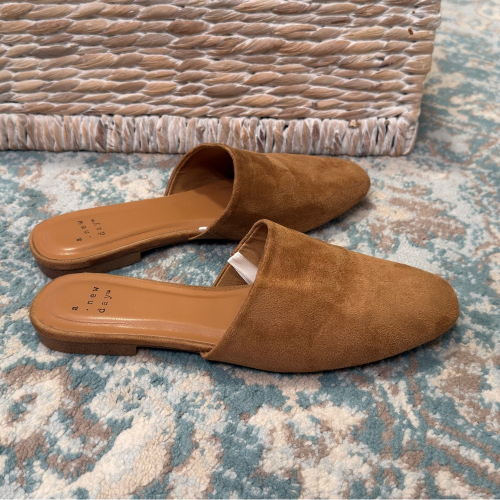 A New Day Women's Brown Suede Mules